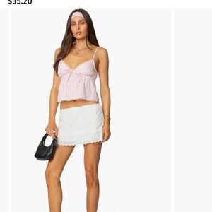 BNWT Nordstrom Edikted Milley Eyelet Ruffle Mini Skirt Size small